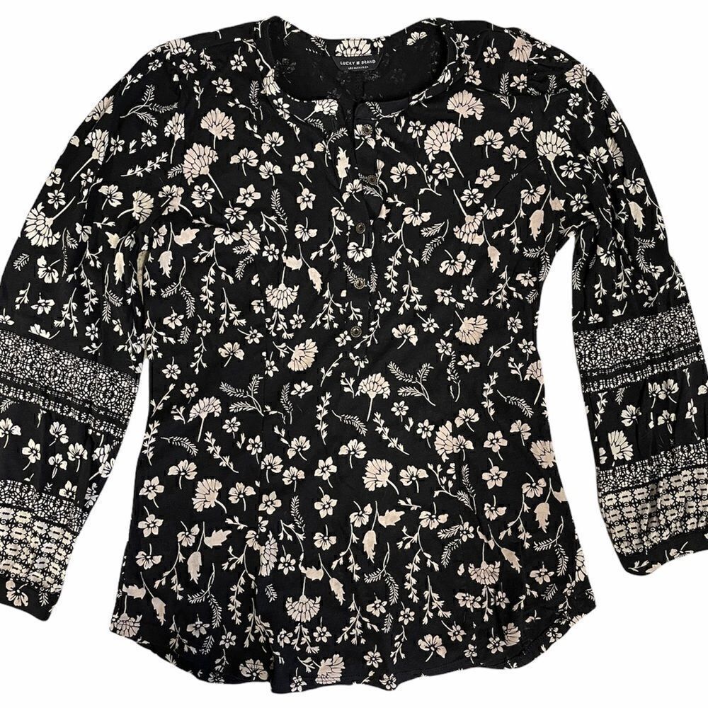 Lucky Brand Floral Button Front Blouse